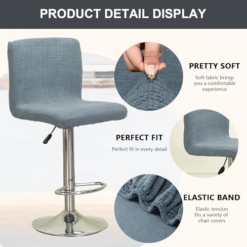 Image of Chair Covers Bar Stool Cover 4pc Bar Chair Cover Swivel Bar Stool Slipcover | Stretch Counter Height Bar Stool Cover High Back Chair Cover Counter Stool Bar Chair Covers for Kitchen Pub Dining Room,42