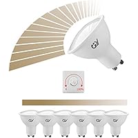 GY Bombilla LED GU10 de 7w (Equivalente a 75w) 4000k Blanco natural, 630lm, ángulo de Haz de 120 Grados, atenuación Continua, Pack de 6
