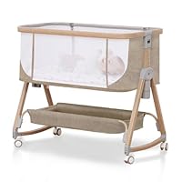 Amazon.co.jp: ベビーベッド 添い寝ベッド 浅い木色 乳児用ベッド 多