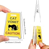 Funny Cat Vomit Caution Sign, Stocking Stuffers for Women Cat Owner Cat Decor for Cat Lovers Mom Dad Owner, Kitty Vomits Warning Signs Desk Decorations, Christmas Birthday Gifts