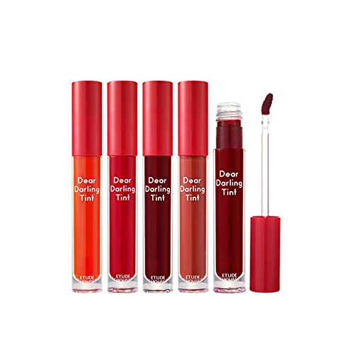 Image of ETUDE Dear Darling Water Gel Tint For Eyes, Luminous Lips & Cheeks| Long Lasting, Waterproof, Smudgeproof|Korean Makeup|Pk002, Pink Red-5G