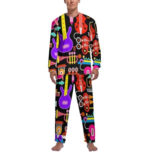 Pyjama homme instrument de musique, l'ensemble haut et bas idéal à offrir pour un anniversaire