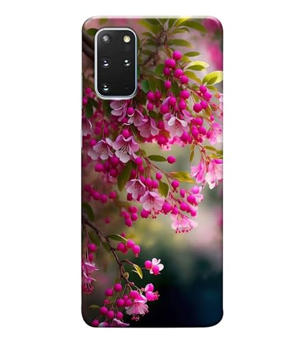 Image of Pink Floral Flowers Printed Hard Back Case Cover Compatible for Samsung Galaxy S20 Plus (Multicolor) - D1662