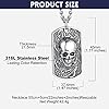 Bandmax Skull Dog Tag Pendant for Men, Stainless Steel Retro Style Skull Biker Necklace Punk Gothic Men Jewelry for Gift #5