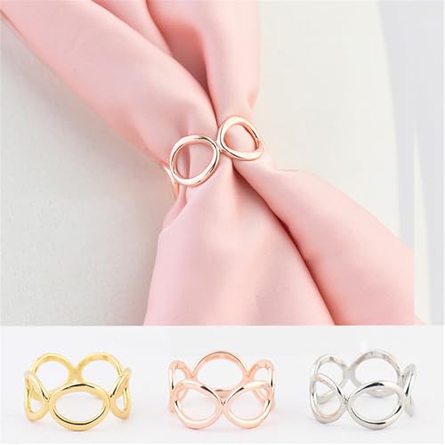 Image of Round Infinity Silk Scarf Ring Brooch for Women Fashion Circle Chain Shawl Scarves Buckle Clip Brooches Band Rings Size 12 Dainty Dress Accessories Jewelry