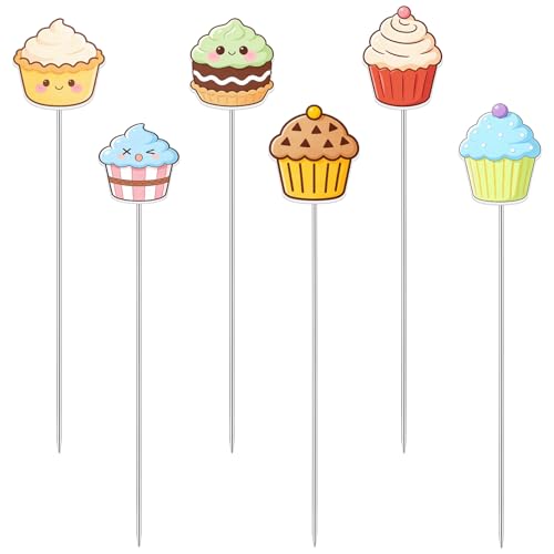 6 pezzi di tester di cottura per torte in acciaio inossidabile, accessori da cucina per la cottura di torte, articoli da forno colorati con manici in plastica adatti per attività genitori-figli