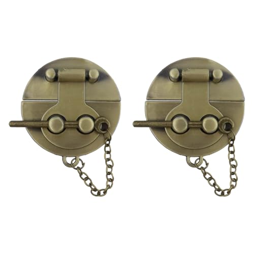 Chinflly Antique Box Hasp Latch,2 Inch Vintage Decorative Padlock Clasp Latch Hook Hasp with Screws,Bronze