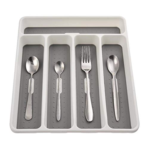 Cutlery Tray, 5-Compartment Drawer Dividers For Cutlery, Cutlery Holder Tray Organiser Box Drawer Kitchen Storage Utensils, Kitchen Cutlery And Utensil Drawer Organiser, Not Include Tableware