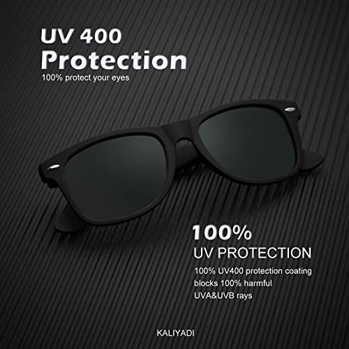Image of KALIYADI Polarized Sunglasses for Men and Women Matte Finish Sun glasses Color Mirror Lens UV Blocking (3 Pack)
