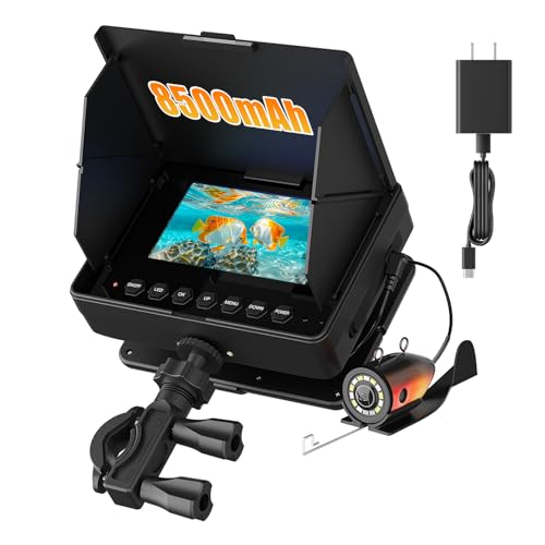 Underwater Fishing Camera, 1200TVL 4.3' HD Fish Finder Camera with 30M/98FT Cable, 3X Zoom, 6 White & 6 IR LEDs for Ice Fishing, Sea & River, 10H Battery, Portable Video Aquarium Camera