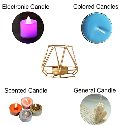 2 stuks geometrische kaarsenhouders van smeedijzer, metalen kaarsenhouder, metalen metalen kaarsenhouder voor woonkamer, bruiloftsdecoratie - Afbeelding 5