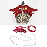 MANON ROSA Turtle Harness and Leash Set with Wings - Adjustable Pet Tortoise Walking Rope for Outdoor Training Small Animal Supplies Reptile Bearded Dragon (Small,Red)