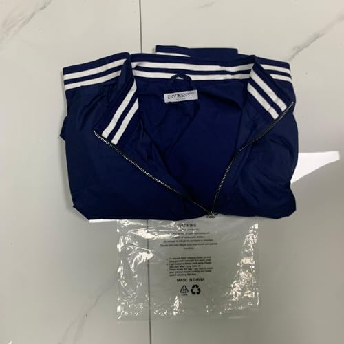 ENVMENST Men's Lightweight Bomber Jacket,Causal Waterproof Windbreaker Jacket for Men Outdoor（Navy Blue）4