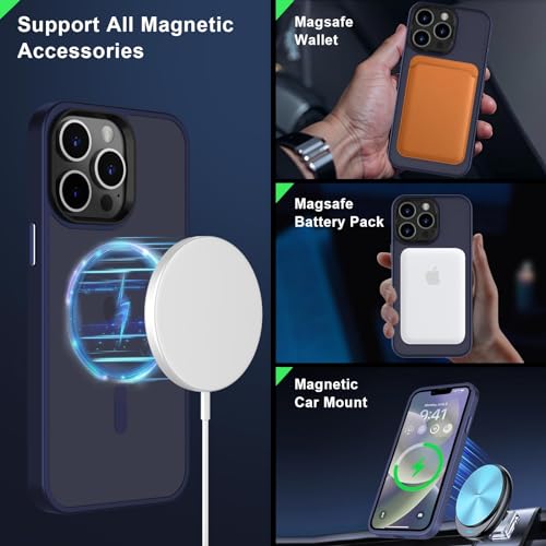 Image of MOCCA Magnetic Shockproof for iPhone 12 Pro Max Case,Deep Blue | 10ft Drop | Compatible with MagSafe | w / Screen & Lens Protectors | Anti-Slip Matte | Raised Camera & Screen Lip | Ultra-Slim