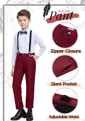 Image of Boys Formal Suits Slim Fit Vest Pant Set for Kids Wedding Tuxedo