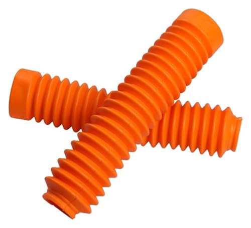 BUYTUS 2pcs Universal Motorcycle Rubber Protector Front Fork Gaiters Powder Cover Gators Boots Motorbike Shock Absorber Gaiter Covers(Orange)