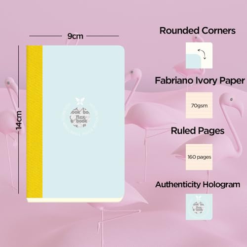 Image of FlexBook Smartbooks Notebook 160 Pages Ruled 9 x 14 cm Couverture Vert Clair /Dos Jaune