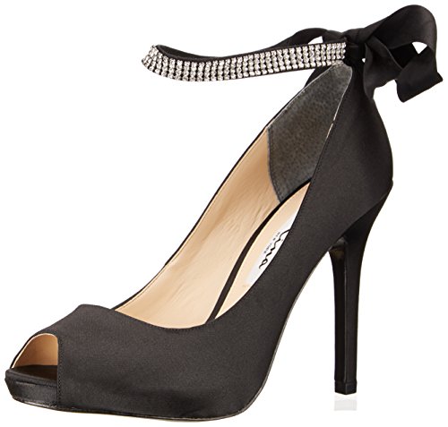 NINA Shoes Karen Women's Elegant Steel Satin High Heel Open-Toe Pumps with Ankle Strap - Ideal for Wedding and Formal Events - Main Image