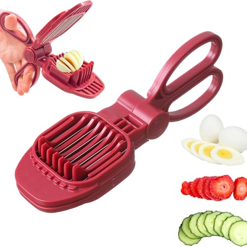 Jiwyunlu Outil De Découpe Pour Fraises, Hachoir Manuel Acier Inoxydable, Hachoir À Fraises, pour Champignons, Banane, Raisin, Œuf, Légumes, Coupes à...