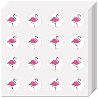 CREATCABIN 128Pcs Flamingo Stickers for Scrapbooking Small Decal Pink Animal Flamingo Bulk Sticker Round Self-Adhesive Waterproof for Water Bottles Crafts Laptop Luggage Cup Diary Notebooks 2.5x2.5cm