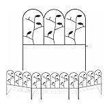 Gartenzaun, Metallplatten, dekorativer Gartenzaun, rostfrei, Eisen, Tierbarriere, Metallzaun, Randabschnitt, Außenbereich, Terrasse, faltbarer Landschaft, Blumenständer, schwarz, 5 Stück/111
