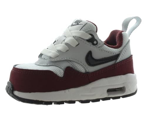 Nike Air Max 1 EasyOn Baby/Toddler Shoes (DZ3309-111, White/Dark Team Red Heather/Pure Platinum)