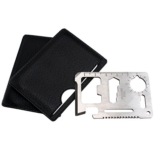 Image of LQZ(TM) 11-Tools-in-1 Stainless Steel Credit Card-Sized Survival Tool Multi Function Pocket Outdoor Bottle Opener (10Pcs)