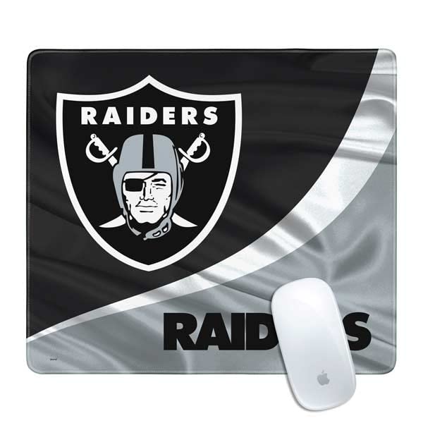 Skinit Small Gaming Mouse Pad - Officially Licensed Las Vegas Raiders Design with Stitched Edges, Waterproof, Non-Slip Rubber Base, Desk Mat for