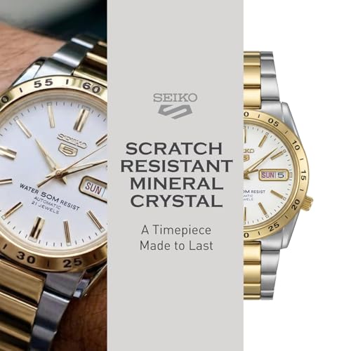 Image of SEIKO Automatic Watch for Men 5-7S Collection | Day /date Calendar, Luminous Hands, Stainless Steel Case & Bracelet, Black Dial, 7S26 Automatic Movement, 30M Water-Resistant
