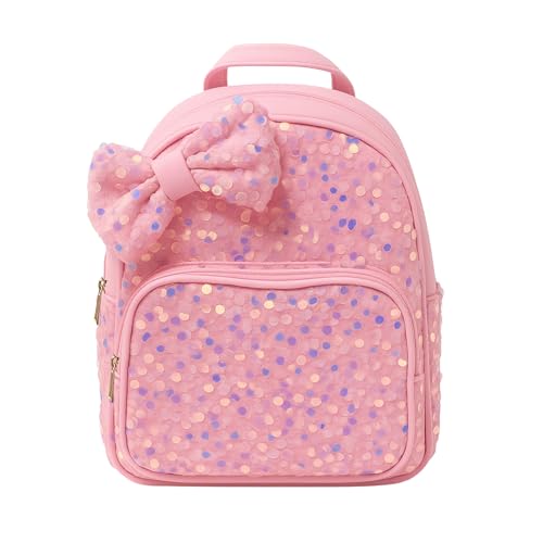 minimutz Sac à dos pour enfant Paillettes Paillettes Filles Enfants Princesse Sac à dos loisirs maternelle crèche avec poche avant Nœud rose