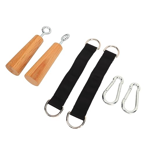 Wooden Pull Up Grips, Strength Trainer Home Gym Upper Body Core Grip Strength Training Handle Pull Up Fitness Accessories Climbing Holds Training Set