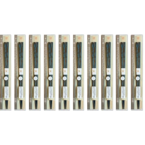 J-kitchens 箸 10膳セット お弁当 ピクニック 行楽用 運動会 来客用 おもてなし 木製 夢幻 青 23cm (堆朱) 食洗機対応 日本製