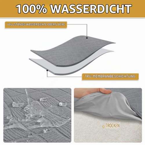 Ystyle Stretch Stuhlhussen 4er Set, Stuhlbezug Elastischer, Hellgrau – Ansicht 4