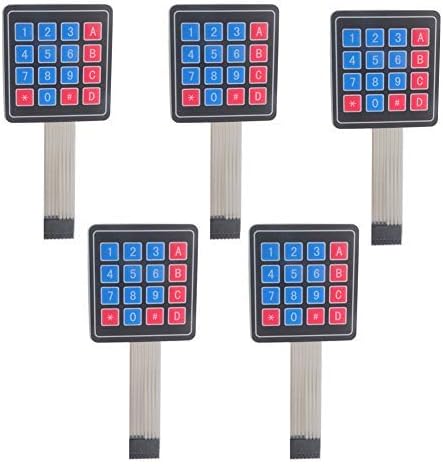 4x4 16 Keys Matrix Array Membrane Keypad Switch 8pin Keyboard Module for Arduino Microcontroller (Pack of 5)