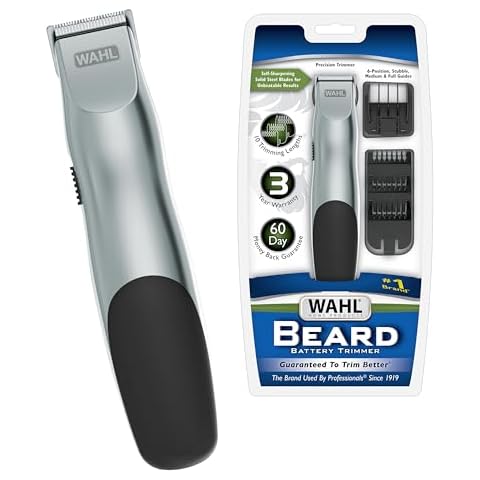 Wahl Groomsman Battery Operated Facial Hair Trimmer for Beard & Mustache Trimming Including Light Detailing and Body Grooming – Model 9906-717V Cover