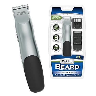 Wahl Groomsman Battery Operated Facial Hair Trimmer for Beard & Mustache Trimming Including Light Detailing and Body Grooming – Model 9906-717V