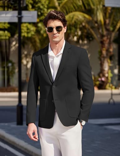 COOFANDY Mens Casual Sport Coat Blazer Two Buttons Knit Lightweight Suit Jackets3
