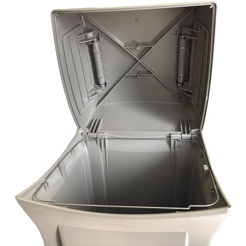 Caneca de basura Rubbermaid Ranger 45 gal beige con puerta miniatura 2