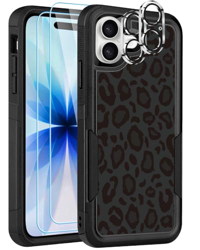 [5�C��1] iPhone 17�p�P�[�X�A2�p�b�N�X�N���[���v���e�N�^�[+2�p�b�N�J���������Y�v���e�N�^�[�A�w�r�[�f���[�e�B�^�t�Ŋ��Ȍy�ʃX�����ϏՌ��ی�P�[�X�A6.3�C���` - �`�[�^�[�q���E��