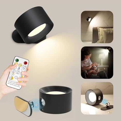 Luci Faretti a Batteria con Telecomando,Dimmerabili Luci da Armadio