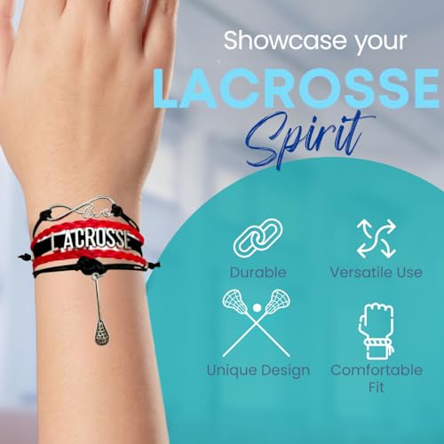 SportyBella Lacrosse Bracelets For Girls - Adjustable Charm Bracelet w/Infinity Symbol & Silver Lacrosse Stick Charm. Friendship Bracelet Gifts for Players, Teams & Coaches3