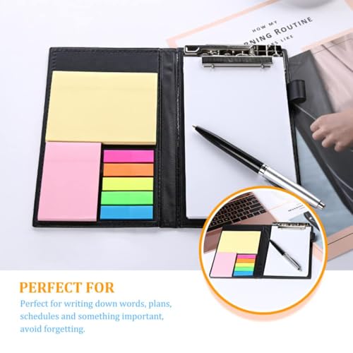 Image of Levin Memo Pad with Sticky Notes & Clip Holder with Pen for Gifting| Note Pad for School, Home, and Office Supplies (11.2X19.2CM)