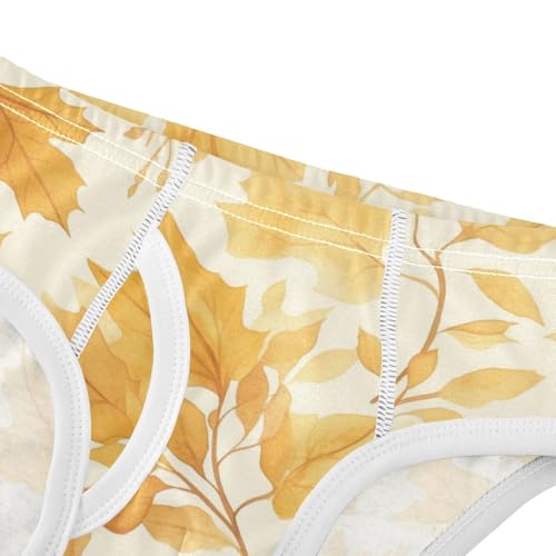 Vintage Golden Glitter Maple Leaves Toddler Boy Comfort Kids Underwear Breathable Children Undies4