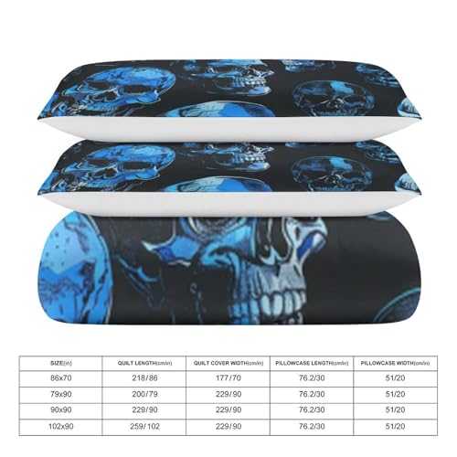 Ropa de cama con Halloween Death Horror funda nórdica de microfibra transpirable con fundas 4