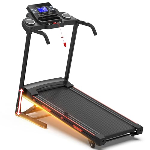 Image of Folding Treadmill, Treadmills for Home 330 LBS Capacity,Max 3.5 HP Electric Treadmill with 0-15% lncline,5.0 in LED Display Bluetooth Speaker Pulse Sensors