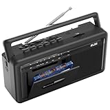 KLIM Portable Cassette Player & Tape Recorder – Boombox with AM/FM Radio, USB, Bluetooth, Speaker, and...