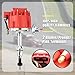 MAS Premium HEI Ignition Distributor 65K Volt with Performance Spark Plug Wires & Free Pigtail Battery Wiring Harness Compatible with SBF Ford Small Block 260 289 302 1030213 PE330U（Red Racing Kit）