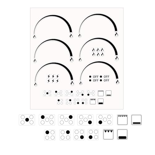 Flame Indicators Ring Stove Sticker Decal 3Pcs Flame Indicators Ring Stove Labels Oven Replacement Adhesive knob Symbols for Burner Cooktop Bumper Cooktop Hob Cooker Top Markings (Black)