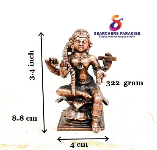 Image of Copper Handmade Bala Tiripura Sundar 8.8 cm 322 g, Patina Antique Finish, Pack of 1 Piece