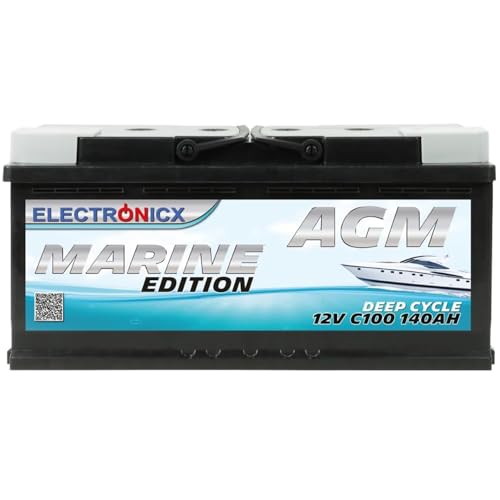 Batería AGM 140Ah 12V de Ciclo Profundo – Sin Mantenimiento, Ideal para Barco, Coche, Caravana, Energía Solar y Sistemas Off Grid
